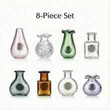 Mini Hydroponic Vase Fridge Magnets Set - Clear Glass Propagation Station For Real Flowers - Cute Kitchen & Locker Decor. - Ultimate Garden Set (8 Pcs) - Best Value - View 2