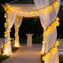 Solar LED Bubble Ball Lights, 20/50/100 LED Bulbs, 8 Modes, Waterproof For Outdoor Garden Fence Path, Ideal For Christmas And Party Decoration - Warm white light - View 7