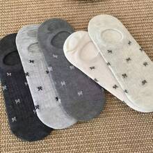 5雙夏季休閒襪，透氣運動襪，休閒蝴蝶結Ins風女襪，船襪，薄款低筒防滑吸汗透氣隱形襪，適合夏季 - 彩色 - 查看 6