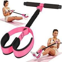 Durable Pedal Resistance Belt (With Handle) Thick Latex Tube Soft Foam Fabric Foot Pedal, Suitable For Sit-Ups, Abdominal And Waist Arm Core Muscle Group, Abdominal Muscle Physical Relaxation Training - 1 - Màu hồng + 55 lbs - Xem 5