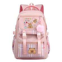 Capybara Cute Anti-Tumbling Backpack School Backpack Teen Backpack Laptop Backpack With Pom Pom Backpack Travel Backpack Casual, Back To School Gift Cute Cartoon Backpack - Lightweight With Adjustable Straps -Student Backpack Backpack School Bag,Back To School Supplies School Essentials Stationery Supplies Backpack - Multicolor - View 16