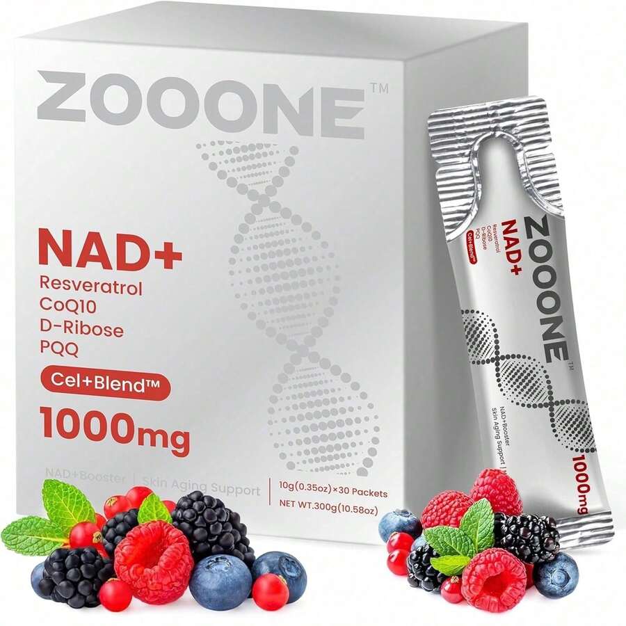 Zooone- NAD+ Supplement 30pcs, Premium Nicotinamide Riboside & Resveratrol, DNA Repair & Healthy Aging, Advanced NAD Supplement For Men & Women, Boosts Cellular Energy Weight Loss Free Shipping Wellness Weight Loss Products Free Shipping Items Only Viberator Health Vitamins Supplements Chlorophyll Creatina Monohidratada En Polvo Pastillas Para Bajar De Peso Vitamins Probiotics For Women Dildos Consoladores Protein Powder Lemme Gummies Vaginal Vap Creatina Colageno Para Mujer Health Condom Vitaminas Quick Ship Items Consolador Bbl Gummies - 30個裝 - 查看 1