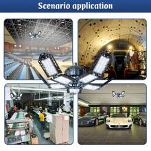 1/2pcs Led Garage Light 180W, 36000LM Garage Lights Ceiling LED With E26/E27 Medium Base, 6000K Deformable LED Shop Lights With 10+1 Adjustable Panels For Garage, Workshop, Attic, Basemen - Màu đen - 2 chiếc - Xem 8