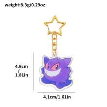 pocket monsters Random 10PCS Pokemon Acrylic Keychains, Anime Cartoon Keychains, Backpack Accessories - Multicolor - View 4