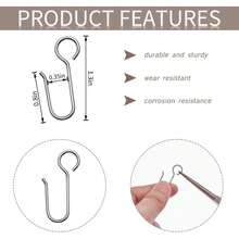 60pcs Metal Curtain Track Hooks S Shaped Small Curtain Metal Drape Wire Hooks For Ceiling Drape Track (Silver) - Silver - View 2
