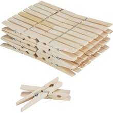 Wooden Clothes Pins,50 Pack, 2.9 Inch, Large Natural Birchwood Rust, Moisture Resistant Clothes Pegs, Heavy Duty Clothespins,Clothes Pins For Craft, Clips For Pictures - B - View 1