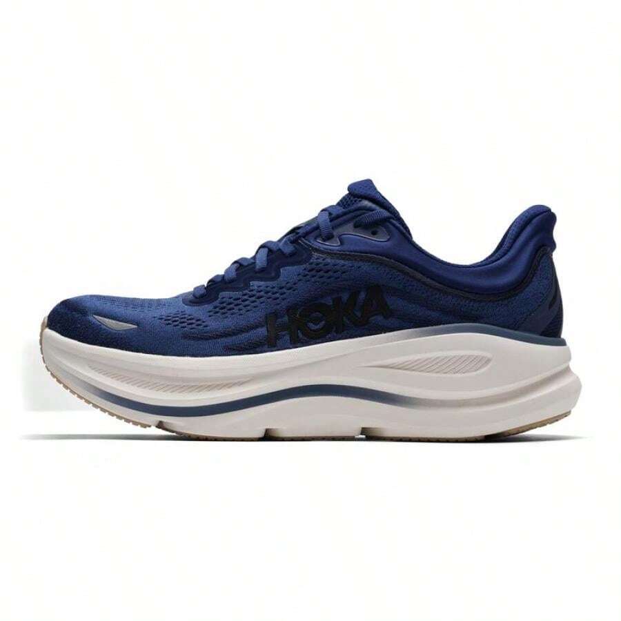 Hoka Men's Cushioned Lightweight Casual Sports Shoes, Bondi 9 Running Shoes, 1162011-MVR, Spring/Summer - Blue-black/white - View 1