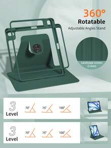 可旋转保护壳，兼容第 7/8/9/10/11 代、第 6/7 代 Mini、第 1/2/3/4/5 代 Air、11 英寸 (M2)/11 英寸 (M3)/13 英寸 (M2)/13 英寸 (M3)、第 3/4/5/6 代 Pro 12.9 英寸 - 墨綠色 - 查看 2
