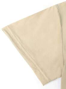 Spring/Summer Women 's White Pattern T-Shirt, SUNDAYS ARE FOR FORMULA F1 Racing Car Pattern Letter Slogan Pattern Printed Women' S T-Shirt, Theme Park Travel Clothing, Very Suitable For Beach Vacation, Summer Grand And Casual Seaside Style, Round Neck Fashionable Short-Sleeved Top - 杏色 - 查看 4