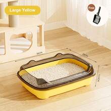 High-Sided, Enclosed Large Cat Litter Box, Anti-Splash & Odor, Thick Pet Supplies - L - View 9