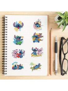 Disney 50pcs Official Stitch Stickers, DIY Packaging Tape Stickers, Suitable For Daily Or Party Holiday Decoration, Fun Gift For Friends - one-size - View 4