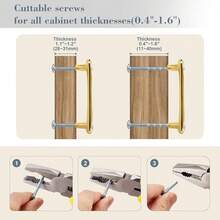 Pack Gold Crystal Drawer Pulls, 3-3/4\(96mm) Hole Center, 5 Inch Elegant Dresser Cabinet Pull, Zinc Alloy & Diamond Decorative Cupboard Handles For Closet Vanity Upgrade - Gold - 查看 6