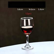 [Set de 6 piezas/12 piezas] Copas de vino tinto de estilo europeo, vasos de vino de tallo alto y vidrio grueso, juego de cristalería para hotel y restaurante, cristal sin plomo, diseño a prueba de roturas, transparente, adecuado para cenas, fiestas, bodas, vacaciones, cumpleaños, reuniones, actividades de equipo, etc. - transparente - Ver 4