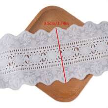 Dây ren thêu rỗng hai mặt lượn sóng, rộng 9.5cm, dài 1/5 yard, thích hợp dùng cho cổ áo, gấu váy, viền trang trí, cũng như phụ kiện may vá, trang trí nhà cửa, đồ thủ công DIY, phù hợp cho người mới bắt đầu. - nhiều màu - Xem 8