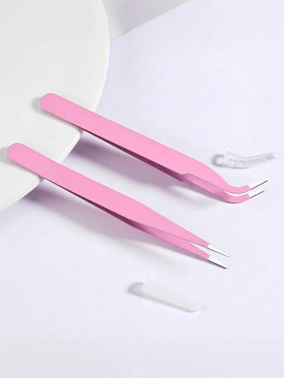 2 pièces Pinces droites et coudées en acier inoxydable, convenant pour le scrapbooking DIY et l'artisanat - idéal pour les albums faits main, les journaux et les autocollants, la rentrée scolaire, les fournitures pour étudiants