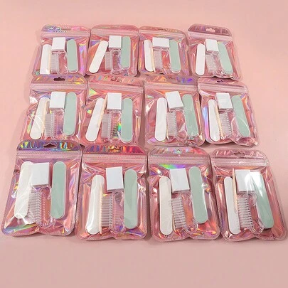 1/10/20 Pack (5 Pcs/Pack) Manicure & Pedicure Set, Mini Nail File And Orange Wood Stick Set, Double-Sided Nail File, Wooden Cuticle Pusher, Nail Cleaning Tools, Nail Sticks, Suitable For Professional And Home Nail Care, Nail Care Essentials | Professional Nail Kit | Nail Care Tools, Manicure Technician DIY Nail Care Supplies