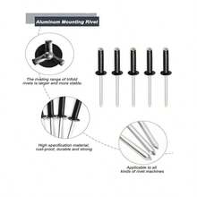 50pcs Aluminum Alloy Blind Rivets Rivets Dome Head Open End Black M2.4 /3.2/4/5 - Black Aluminum Rivets - View 5