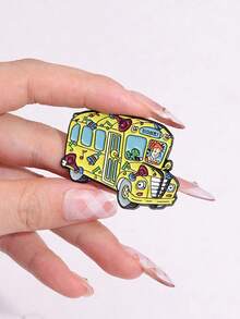 1pc Hard Enamel Needle Colored Car Brooch Lapel Badge Jewelry Gift For Friends Girls Women Fashion Accessories CLQU - 彩色 - 查看 4