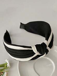 1 Piece Women Wide Edge Headband New Knitted High Headband Hair Clip Hair Accessories Headpiece - Multicolor - View 2