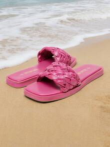 Sandalias planas de mujer - Rosado Sandía - Ver 1