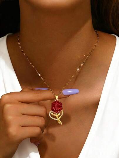 1 Copper Rose Necklace, Decorated With Luxurious Rhinestones, An Exquisite Collar Necklace For Ladies. A Valentine's Day Gift For Your Girlfriend, A Holiday Gift For Family And Friends, And A Dating Gift.Compared With Stainless Steel And Alloys, Copper Material Has The Following Advantages. Premium Texture Long-Lasting Color Deformation Resistant Anti-Allergy.