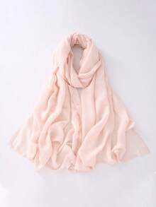 1pc Cotton Solid Color Scarf Shawl, Versatile Women's Beach Cover-Up, Lightweight & Soft, Classic Scarf/Shawl/Blanket, Large Size Suitable For Evening Dress Party, Travel, Office, Wedding - Multicolor - View 39