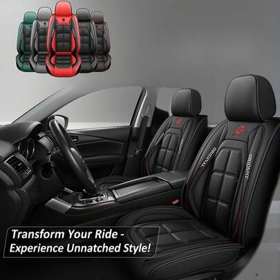 1 Piece Of Front Abdominal Muscle Type PU Car Seat Cover - Universal Size, Perforated And Breathable Design, Easy To Install, Front Seat Protection, No Filling Material - Suitable For Most Models