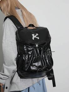 Functional Style Backpack | Interpret The Aesthetics Of Travel In All Scenarios Cross Straps - A Set Of Equipment To Unlock The Absolute Visual Sovereignty Of Daily Commuting And Short Trips The Front Cross-Strap Design Collides With The Black Wide Shoulder Strap To Create A Vintage Layering. Top Handle Adjustable Wide And Thick Shoulder Strap To A Comfortable Double Shoulder - Multicolor - View 5