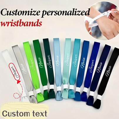 [Personalisiert] Personalisierte Party Armbänder, Einweg-Schleifen-Armbänder, Konferenz-Event Check-In Armbänder, personalisiert, geeignet für Veranstaltungen, Geburtstage, Hochzeiten, Gruppenversammlungen, Musikfestivals und Konzerte, Verleihen einer festlichen Atmosphäre zu Musikkonzerten und Feiern