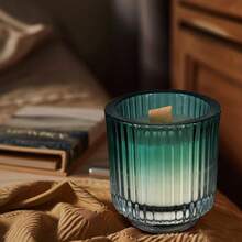 Meteor Cup Gradient Ribbed Dried Flower Smokeless Scented Candle – Natural Soy Wax, Premium Ambience Gift - A - View 7