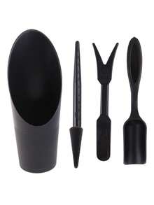 4件套园艺种植工具套装，包括园艺铲、园艺铲、多肉植物种植工具、带塑料手柄的盆栽土更换工具 - 多色 - 查看 12