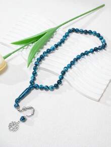 1 chiếc vòng tay nhựa họa tiết hoa mực cổ điển, thích hợp cho nam giới đeo hàng ngày. - hạt tròn - Xem 6