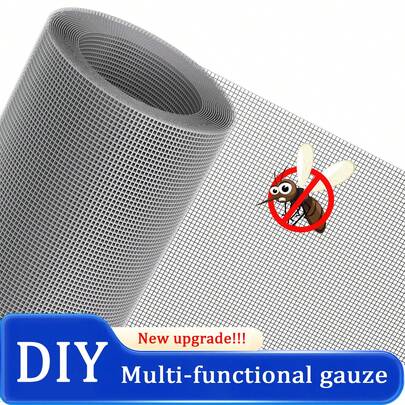 1件装，灰色，DIY可调节防蚊网，高密度隐形蚊帐，适用于家庭，多场景适用，防蚊、防蝇、防虫、防鸟。