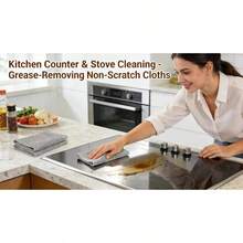 10 - Pack 9 - Inch Dual - Layer Metal Mesh Cleaning Cloths - Scratch - Kitchen Scrubbers Dishes Cookware - Red-1pc - View 2