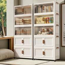 Versatile Collapsible Toy Storage Bins - Aesthetic Home & Office Organization Solution, Stackable Storage Containers & Plastic Storage Containers For Bedroom Kitchen Bathroom Dorm Garage & Travel, Decorative Multi-Purpose Bins For Clothing Shoes Books Makeup & Daily Essentials, Dustproof Easy-Assemble Storage For All Living Scenarios - 白色 - 查看 1