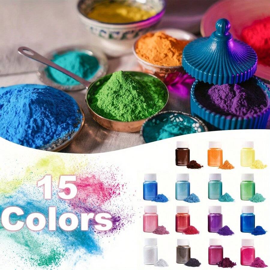 15 Colors 20ml/Bottle Resin Mica Powder, Epoxy Resin, Glitter, 15 ...