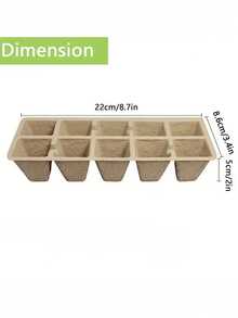 10-Pack (100pc) Seedling Starter Tray, Seedling Pulp Cup, Disposable Pulp Seedling Cup, Square Nutrient Cup, Seed Cup, Succulent Vegetable Germination Plant Starter Tray - Seedling Paper Cups - View 3