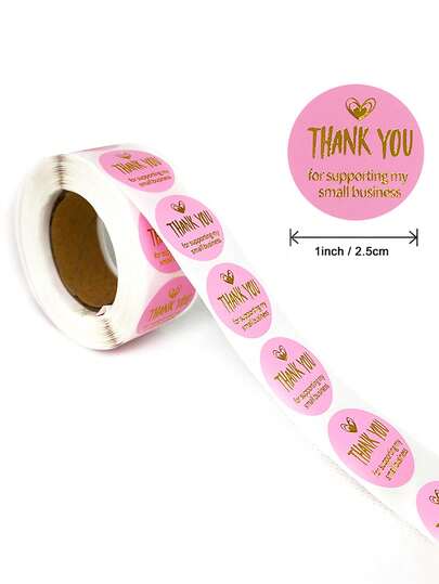 1 Roll Gold Foil "Thank You" Stickers, Holiday Baking, Gratitude Labels, Wedding Envelope Seals & Decorations
