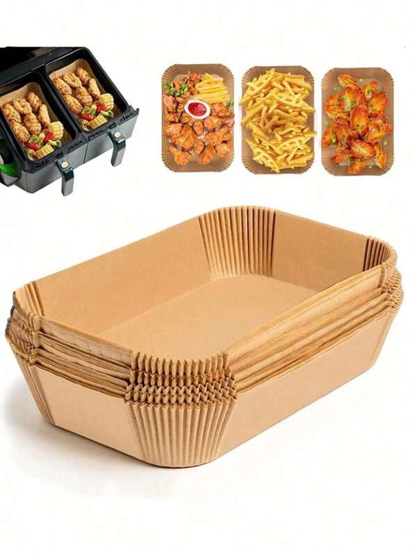 空气炸锅一次性纸垫，不粘防油烘焙纸，速效涡流，Gourmia品牌，适用于煎炸、烘焙、烹饪，100张装