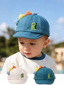 1/2pcs Toddler/Kids Cartoon Dinosaur Design Baseball Cap, Soft Brim, Suitable For All Seasons - Dinosaur - View 1