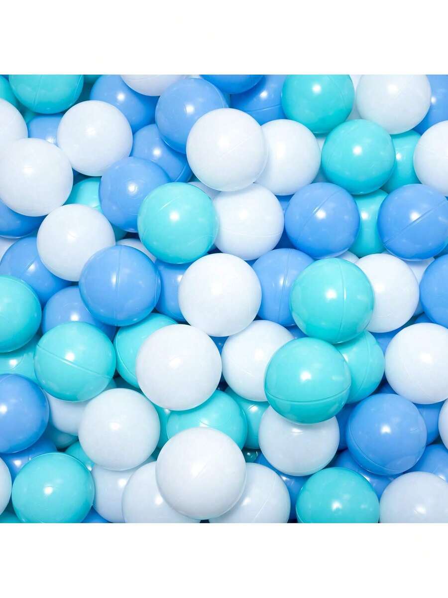 100pcs Ball Pit Balls For Toddlers,2.15 Inch Crush Proof Plastic Toy Balls For Ball Pit, Children's Pool Water Toys, Macaron Ocean Balls For Play Tent - White Blue Green - View 1