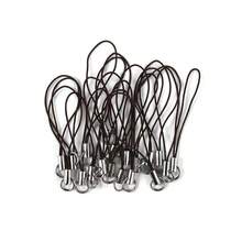 50 chiếc phụ kiện dây đeo điện thoại hình tròn đôi, mặt dây chuyền trang trí hình tròn đơn bằng ống kim loại nhiều màu sắc. - màu đen - Xem 3