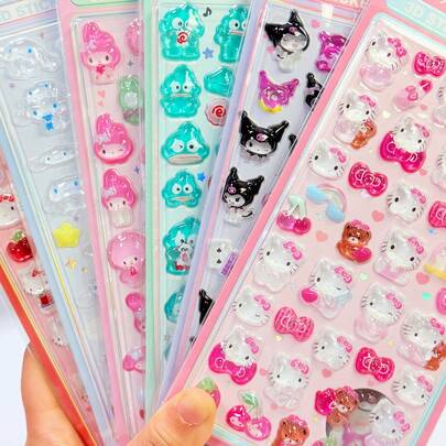 Nhãn dán gel 3D, nhãn dán văn phòng phẩm, nhãn dán kẹo, ốp điện thoại hoạt hình, nhãn dán trang trí, nhãn dán dập nổi (Một số kiểu có thể có sự khác biệt về màu sắc và sẽ được gửi ngẫu nhiên)