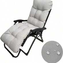 Waterproof And Sun-Proof Garden One-Piece High-Back Chair Cushion, Foldable Patio Chair Cushion - Light Grey - View 6