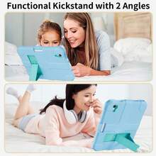 适用于苹果迷你6/迷你7的带笔槽硅胶平板电脑保护套 - 淺藍+藍 - 查看 7