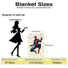 This Is A Marvel Spider-Man Themed Flannel Blanket, With Multiple Spider-Man Images And Web Elements Densely Arranged, Creating A Strong Visual Impact. The Main Color Scheme Is Red, Blue, And White, With Features Of Warmth And Softness. It Can Be Used As A Sofa Throw, Nap Blanket, Or Bedding Decoration. - Beige - View 17