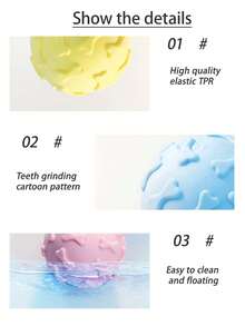 PETSIN 1 TPR 宠物咬玩具、狗玩具、猫玩具、球形橡胶玩具、互动、投掷球 - 彩色 - 查看 4