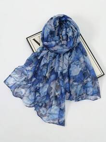 1pc New Maple Leaf Print Scarf, Suitable For Spring And Autumn, Women's Headscarf, Soft And Lightweight, Fresh And Elegant, Long Thin Sunscreen Scarf, Suitable For Daily Outings And Photography, Sunscreen Shawl, Perfect Gift For Family Travel,Beach,Holiday - Multicolor - View 6