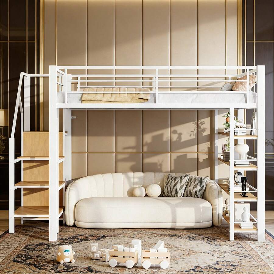 Bed Bases & Foundations - White + Metal + 140cm*200cm-1 - View 1