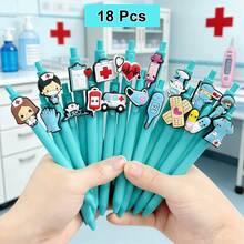 1/6/12/18 Pcs Nurse & Doctor Ballpoint Pens Medical Record Pens Nurses' Day Gifts Ideal For Nurses, Medical Assistants & Students Practical Gifts For Nurses Perfect Holiday Presents For Colleagues: New Year, Valentine's Day, Christmas - 彩色 - 查看 11